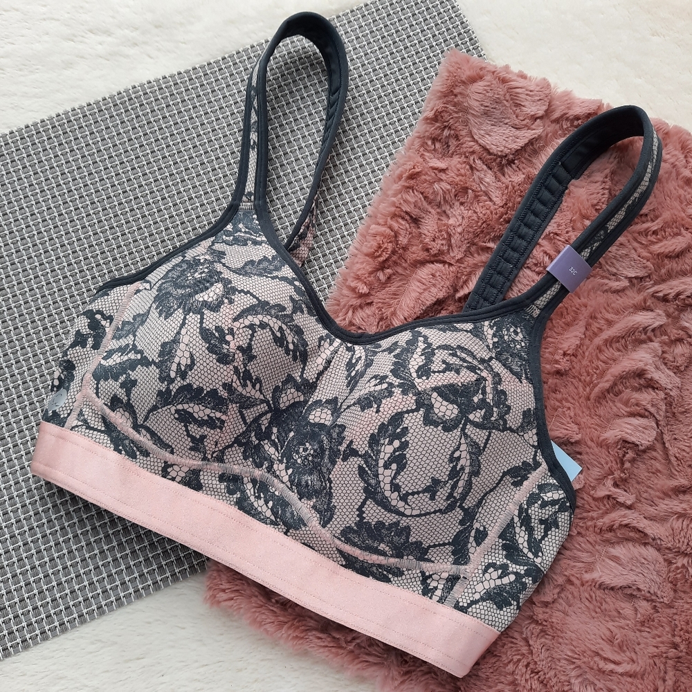 Cacique Lane Bryant Sport High Impact Underwire Sports Bra 32C NEW Pink - Picture 4 of 12